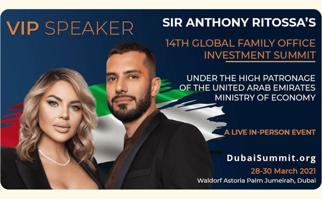 Julie Tanner and Daniel Tanner from Platon Finance and Platon Life - power couple and Ritossa VIP speakers